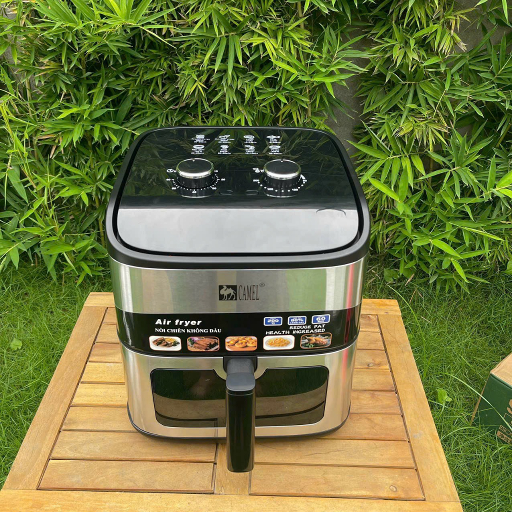 NỒI CHIÊN KHÔNG DẦU CAMEL 15L KHOANG KÍNH