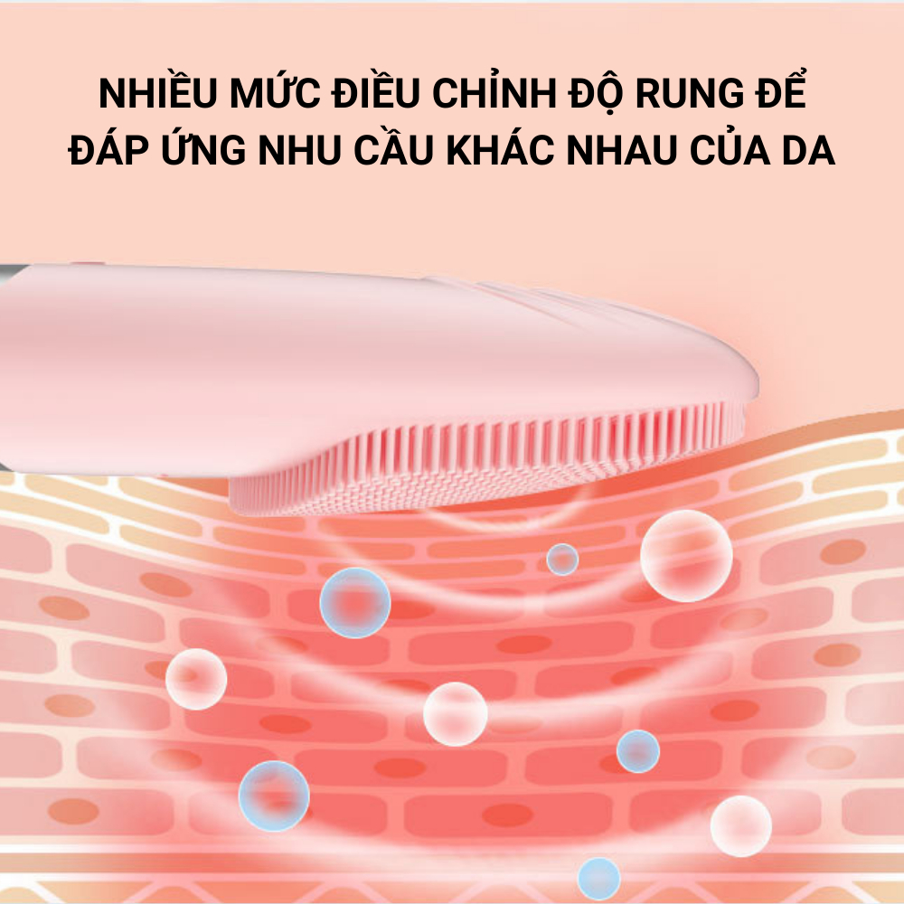 Máy rửa mặt DL-001 chất liệu silicon, làm sạch sâu bằng công nghệ sóng âm, chống nước IPX7