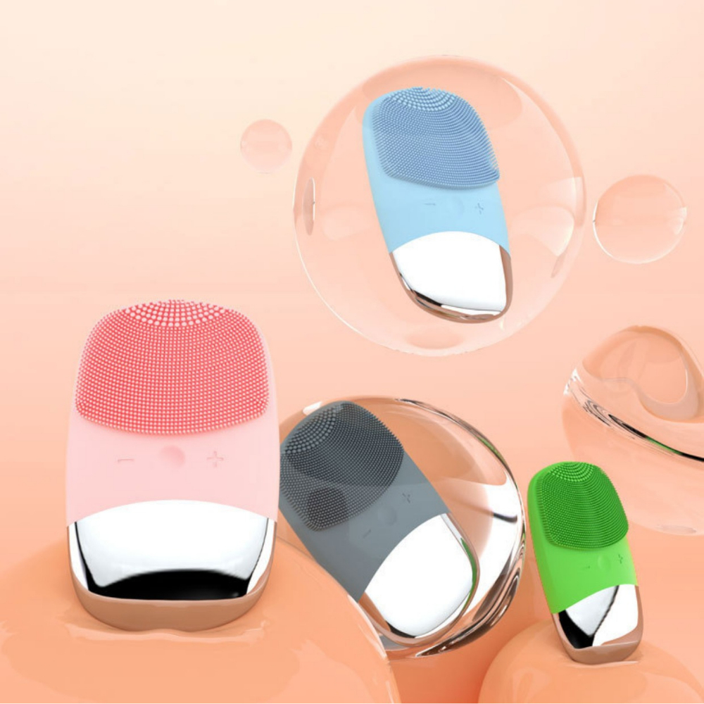 Máy rửa mặt DL-001 chất liệu silicon, làm sạch sâu bằng công nghệ sóng âm, chống nước IPX7