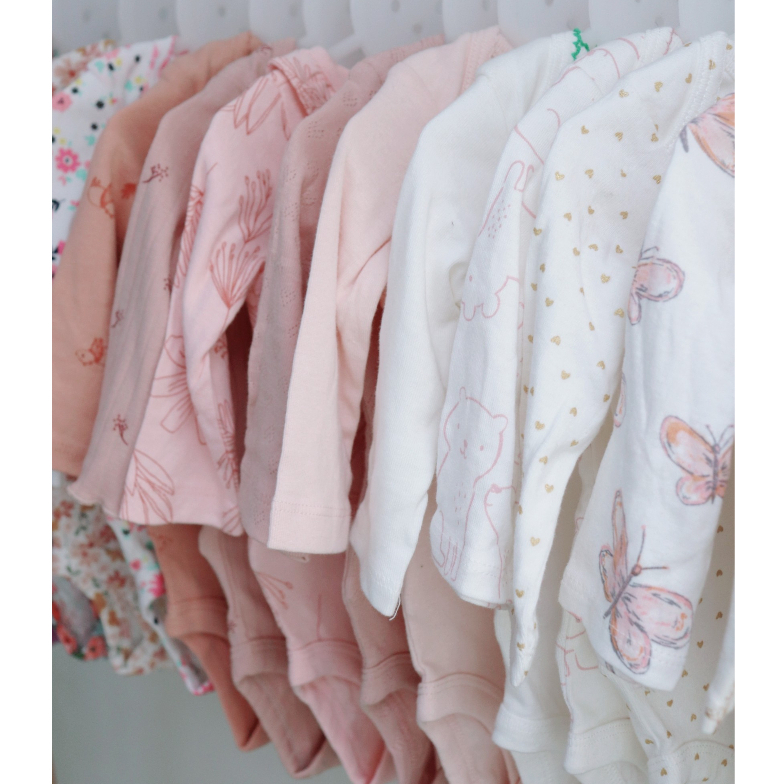 Bodysuit dài tay  bé trai bé gái hàng xuất dư hàng A body chip cho bé sơ sinh chất cotton mềm mịn