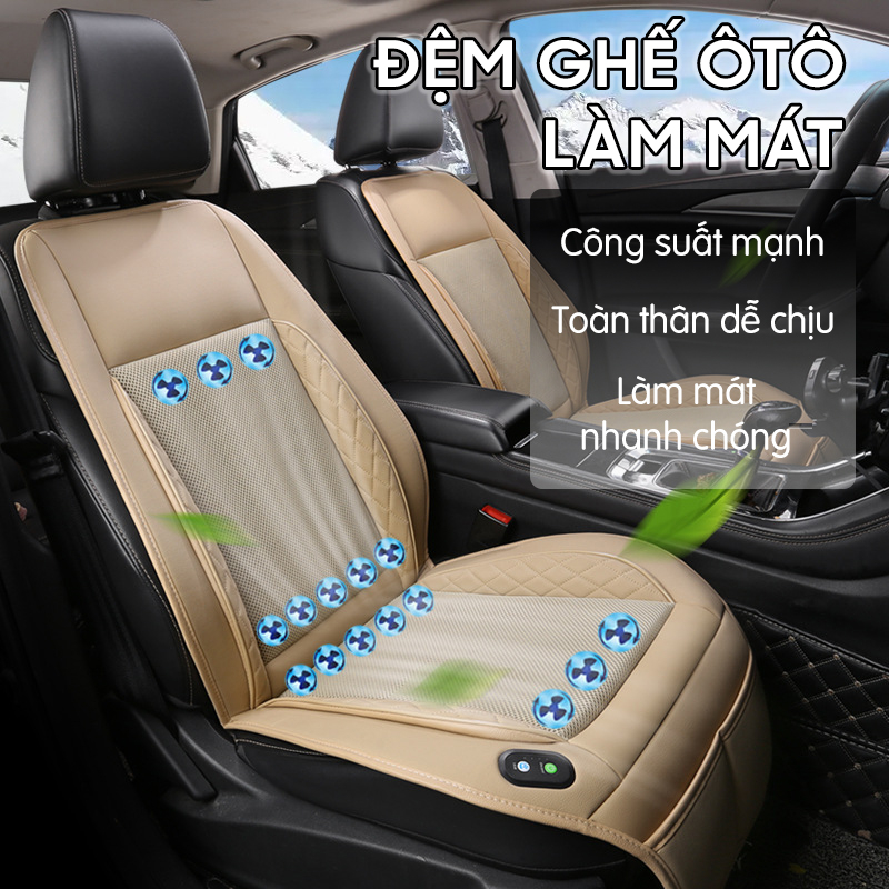 Đệm ghế thông gió ô tô mùa hè ,công nghệ thông minh 3 tốc độ gió- D1643