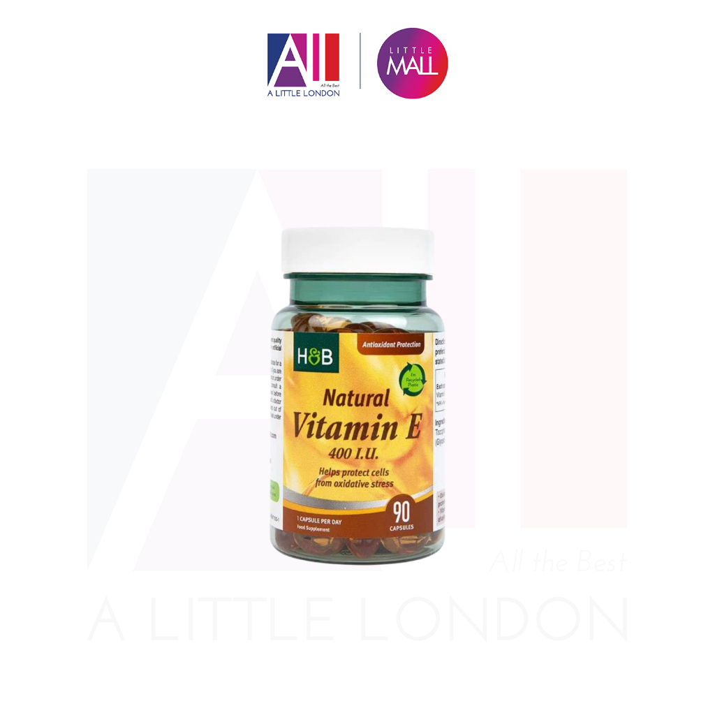90 viên đẹp da, chống lão hóa Vitamin E Holland & Barrett E 400 i.u.d -Alpha Form (Bill Anh)