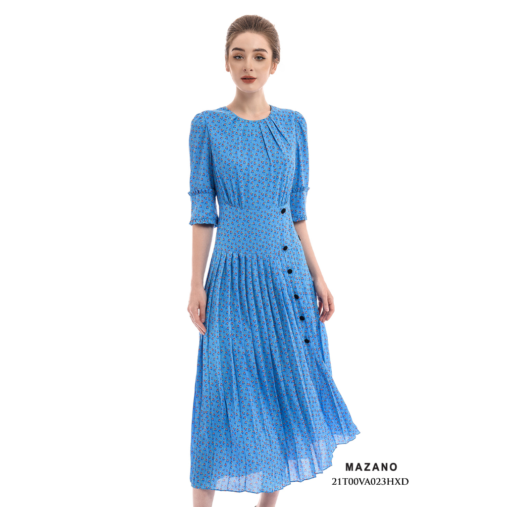 Đầm dài chân dập ly, tay cách điệu Mazano MS 21T00VA023HA
