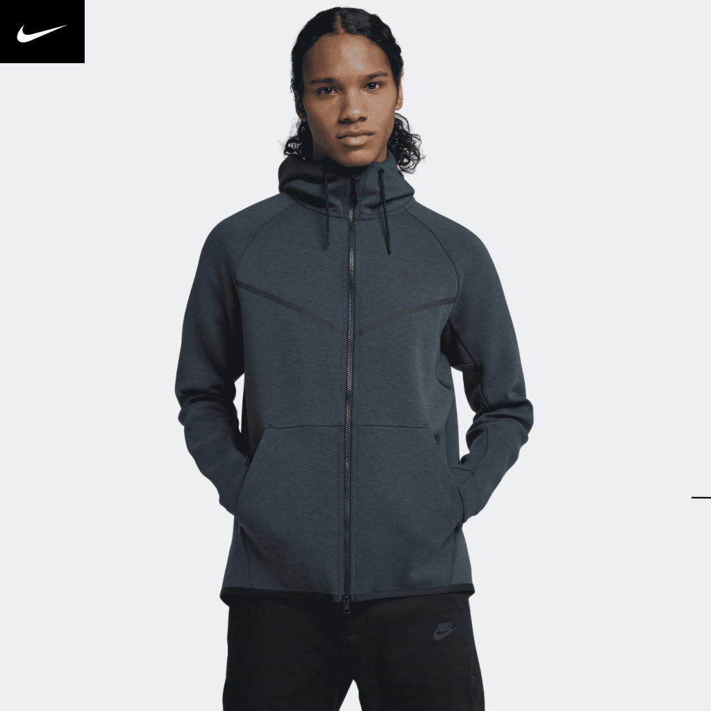 NIKE - Áo khoác nỉ thể thao nam nữ Nike Sportswear Tech Fleece Windrunner Hoodie Jacket - Xanh rêu