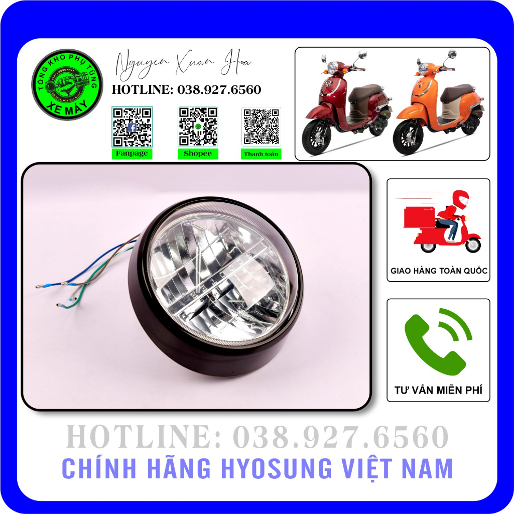 Đèn pha Giorno 50cc/ HSV2-50cc/ Giorno 2023 - Full LED (Hàng nhập khẩu cao cấp)