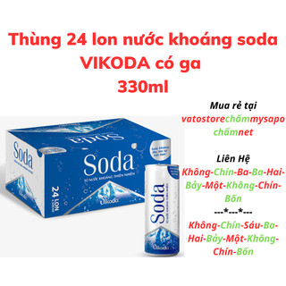 Thùng 24 lon soda vikoda không ga 330ml / lốc 6 lon soda vikoda không ga 330ml