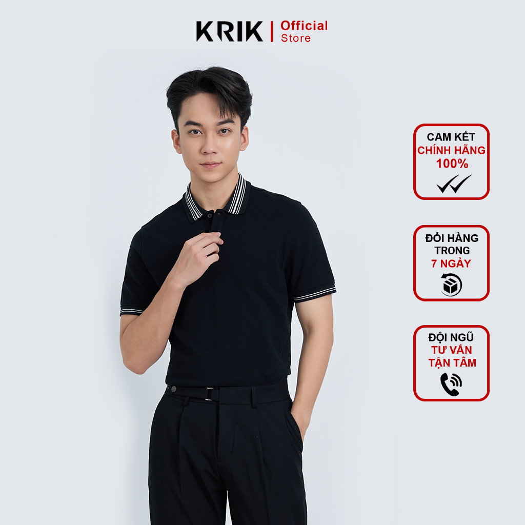 Áo Polo Nam KRIK Cổ Đức Chất Liệu Cotton Cao Cấp Form Fitted Ôm Vừa Vặn PL2006