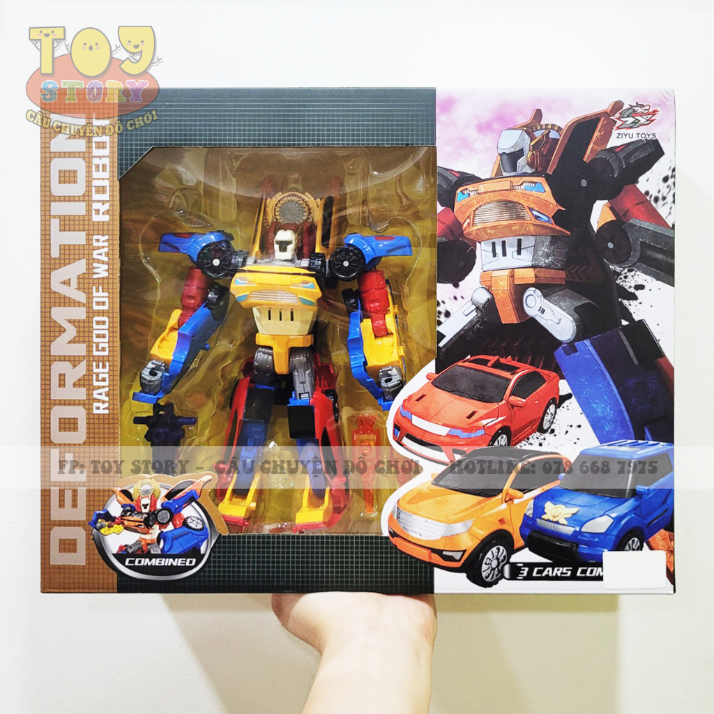 Hộp Đồ Chơi robot biến hình lắp ráp xe 3 in 1 Deformation rage god of war robot L015-59