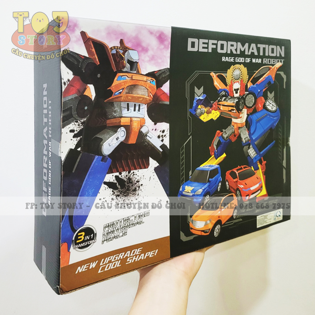 Hộp Đồ Chơi robot biến hình lắp ráp xe 3 in 1 Deformation rage god of war robot L015-59