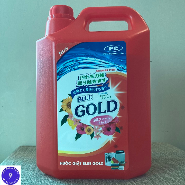Nước giặt xả Blue GOLD 6 in 1 siêu đậm đặc can 4.5 lít