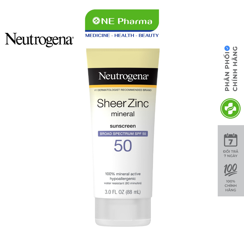 Kem chống nắng Neutrogena Sheer Zinc Mineral Sunscreen SPF50 59ml