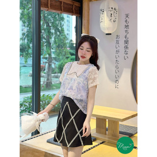 QUẦN VÁY ĐEN ĐAN REN [MINOR ROSSELLA]