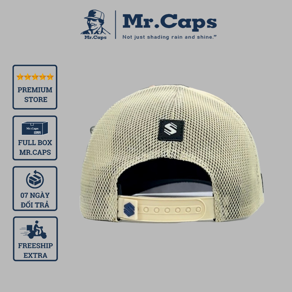 Mũ Shebly da bò phối lưới - Nón lưỡi trai lưới da bò nam nữ da lộn cao cấp mang phong cách thể thao du lịch Mrcap SB02