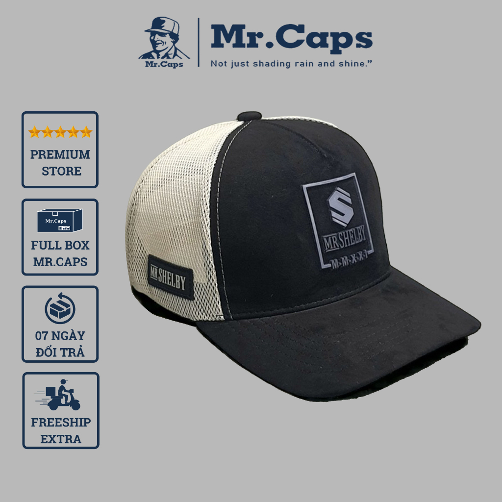 Mũ Shebly da bò phối lưới - Nón lưỡi trai lưới da bò nam nữ da lộn cao cấp mang phong cách thể thao du lịch Mrcap SB02