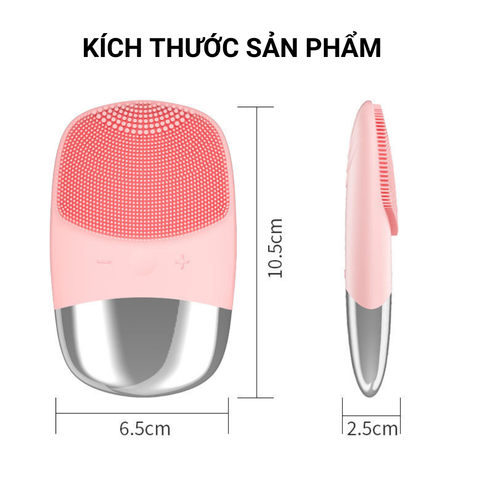 Máy rửa mặt DL-001 chất liệu silicon, làm sạch sâu bằng công nghệ sóng âm, chống nước IPX7