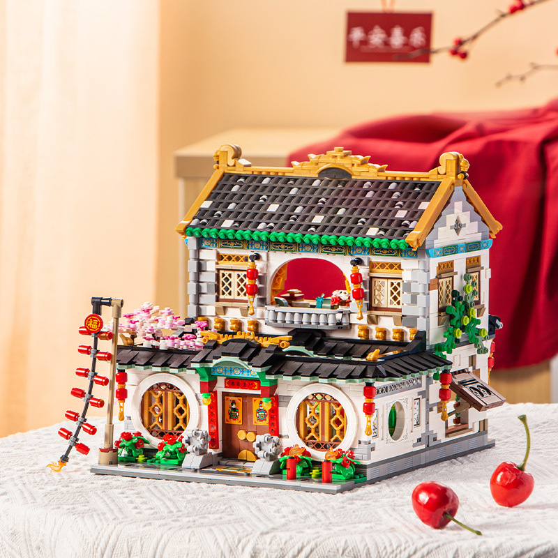 Bộ lắp ráp mô hình nhà tết Trung Hoa 3425 mảnh ghép 1034