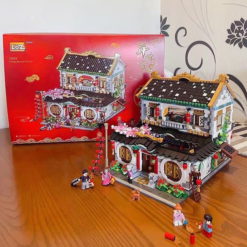 Bộ lắp ráp mô hình nhà tết Trung Hoa 3425 mảnh ghép 1034