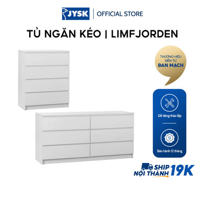 Tủ ngăn kéo | JYSK Limfjorden | gỗ công nghiệp | trắng | 2 kích thước