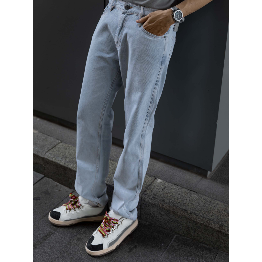 Quần Jean Nam Straight Basic Light Blue, Chất Vải Jean Cotton, QJ0037, SOMEHOW