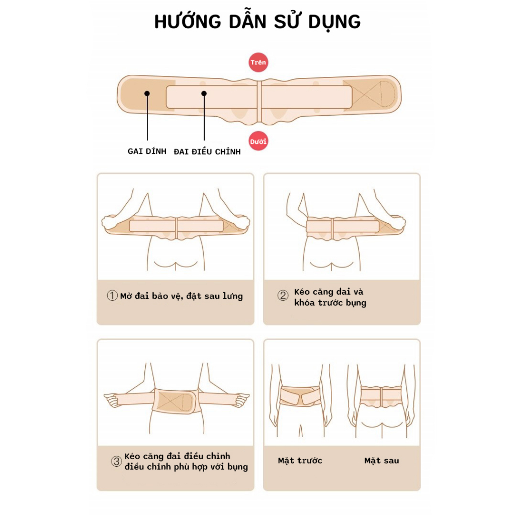 Đai Lưng Thắt Lưng Định Hình Cột Sống Cải Thiện Thoái Hóa,Thoát Vị Vùng Thắt Lưng Thoáng Khí Nhật Bản