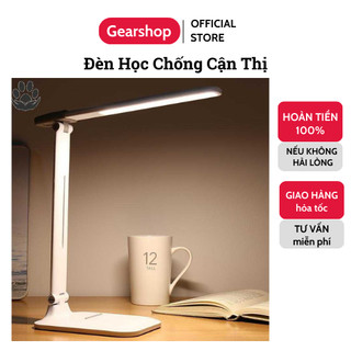 Đèn học để bàn chống cận GEARSHOP đèn học tích điện cảm ứng siêu nhạy, đèn led chống cận thị