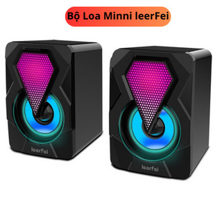 Loa mini 2.0 leerfei e-1046 - loa vi tính mini led rgb nghe cực êm, cực chất.