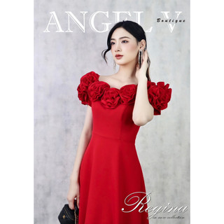 Đầm trễ vai hoa 3d tiểu thư cao cấp - Angel V