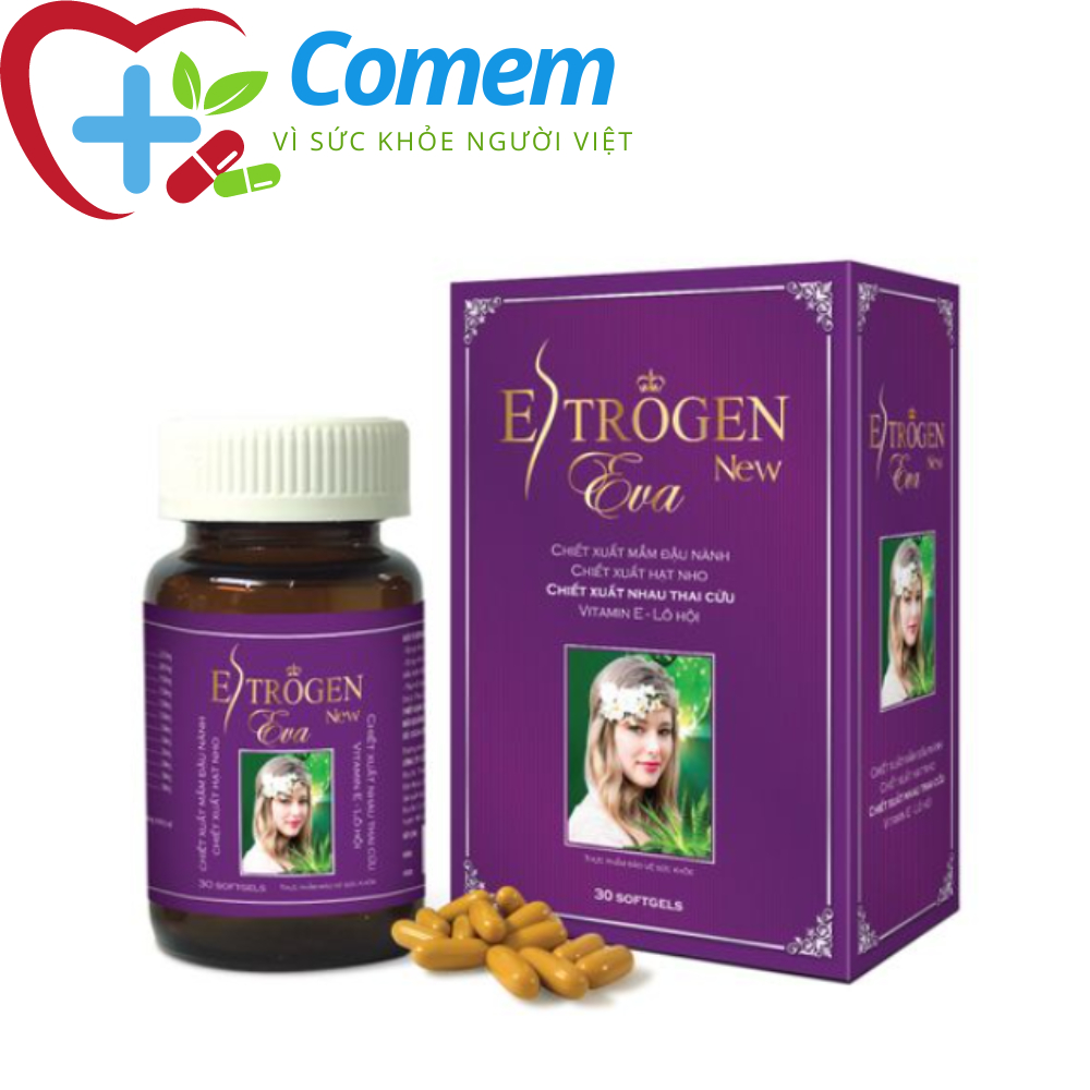 Estrogen Eva New - Khoẻ Nội Tiết, Sáng Làn Da - Hộp 30 Viên