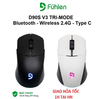 Chuột Bluetooth + Wireless 2.4G + Type C Gaming Fuhlen D90S V3 Tri-mode (Bản nâng cấp từ D90S) - Hàng Chính Hãng
