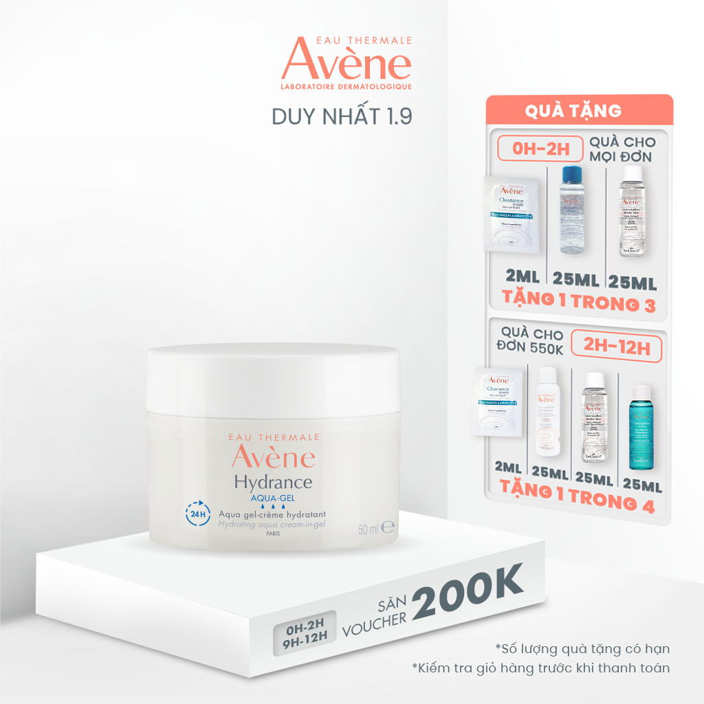 Gel cấp ẩm tức thì cho da khô mất nước, nhạy cảm AVÈNE AQUA-GEL 50ml