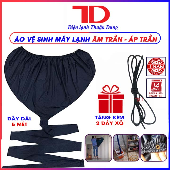 Áo Vệ Sinh Máy Lạnh Áp Trần - Đuôi 5 Mét TẶNG KÈM DÂY XỎ - Điện Lạnh Thuận Dung