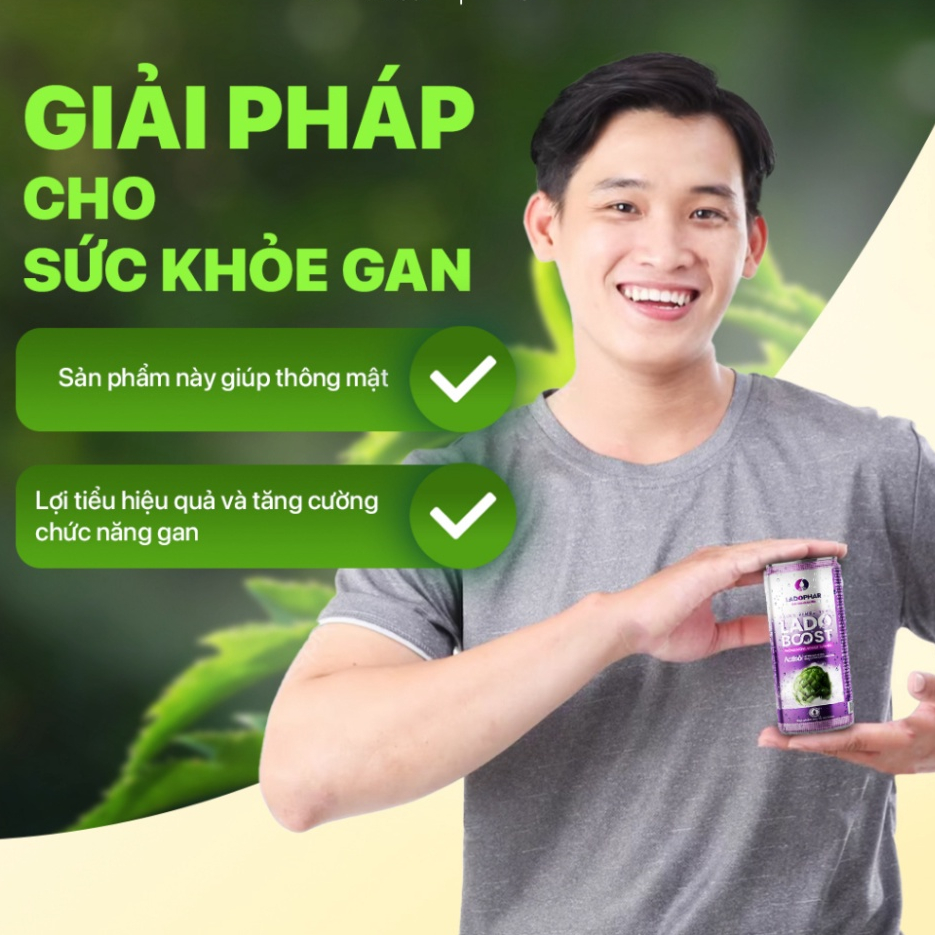 Nước uống tăng cường sức khỏe Lado Boost Actiso Ladopharma