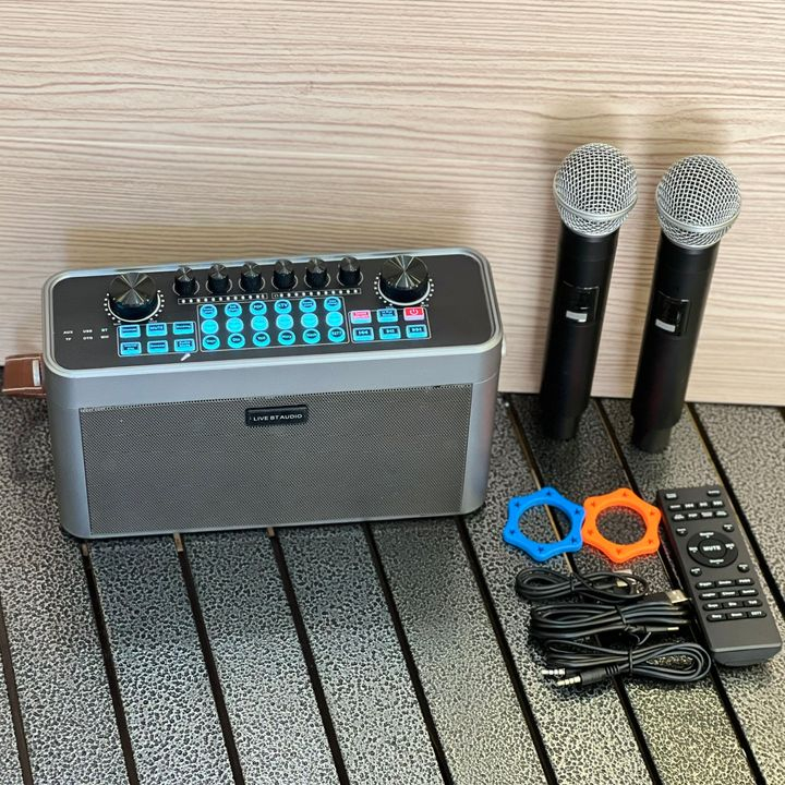 Loa Karaoke Bluetooth, Loa Karaoke Xách Tay SY9 Tích Hợp SoundCard Livestream Tặng Kèm 2 Micro