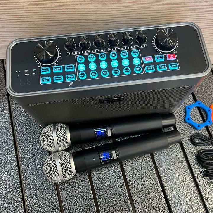 Loa Karaoke Bluetooth, Loa Karaoke Xách Tay SY9 Tích Hợp SoundCard Livestream Tặng Kèm 2 Micro