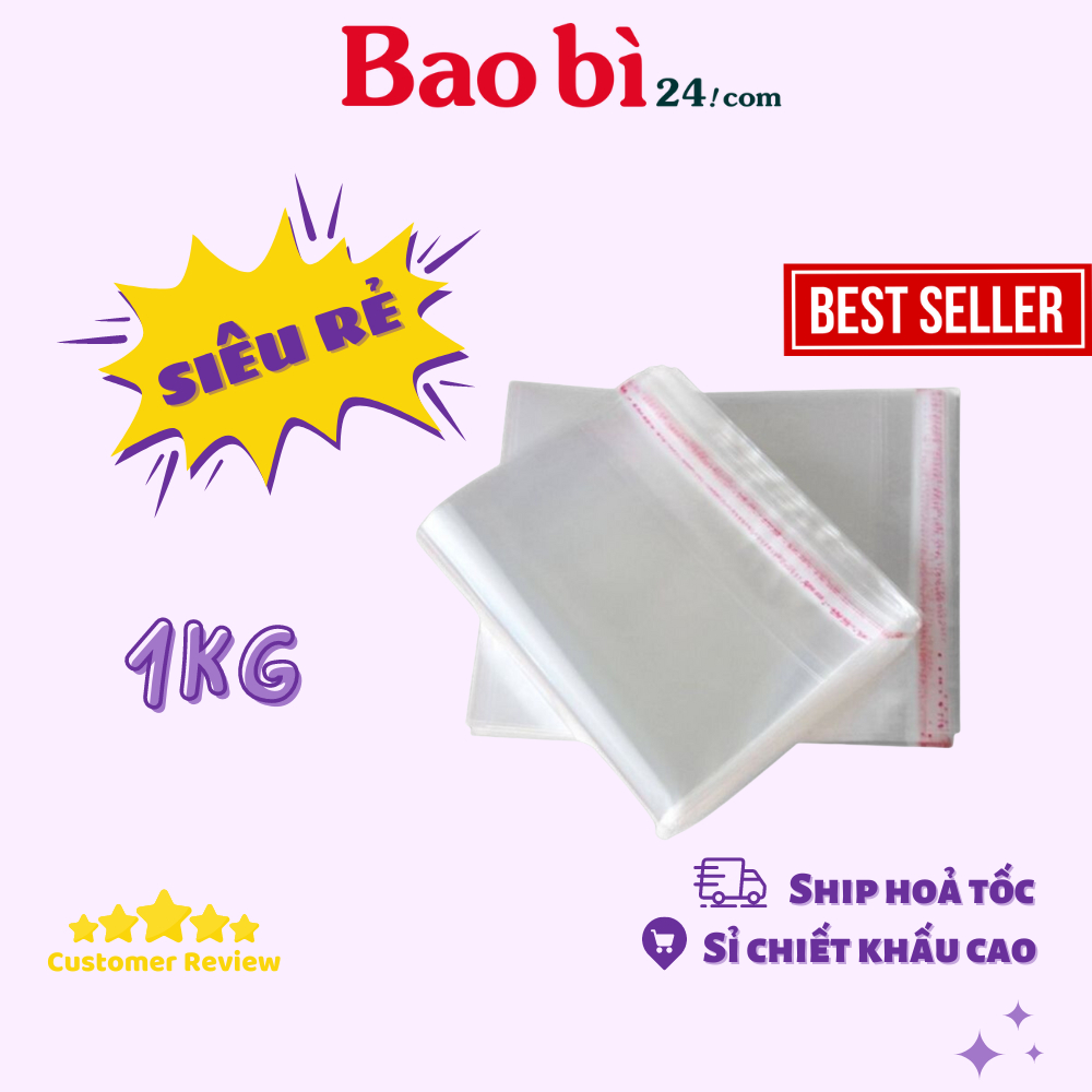 1kg túi OPP túi bóng kính dán miệng - Chống nước, tiết kiệm - Baobi24