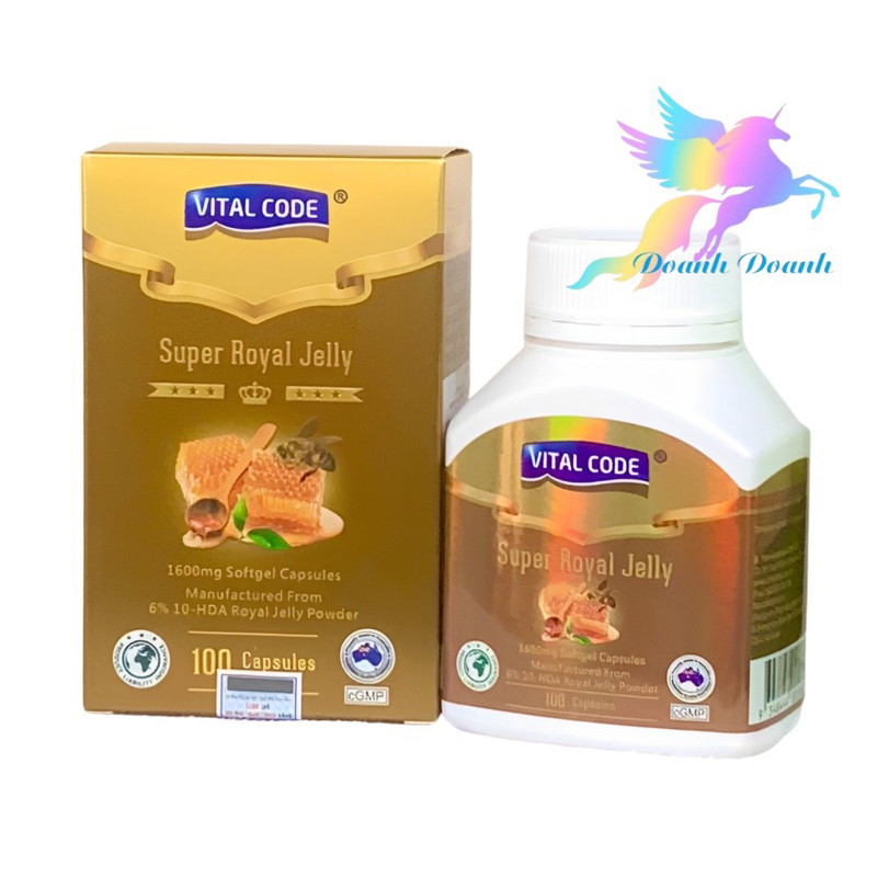 Sữa Ong Chúa VITAL CODE SUPER ROYAL JELLY - Hộp 100 Viên-giúp tăng cường khả năng miễn dịch, chống lão hóa