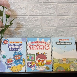 Combo 3 sổ takenote toán 6 + tiếng anh + văn 6 - khổ a5