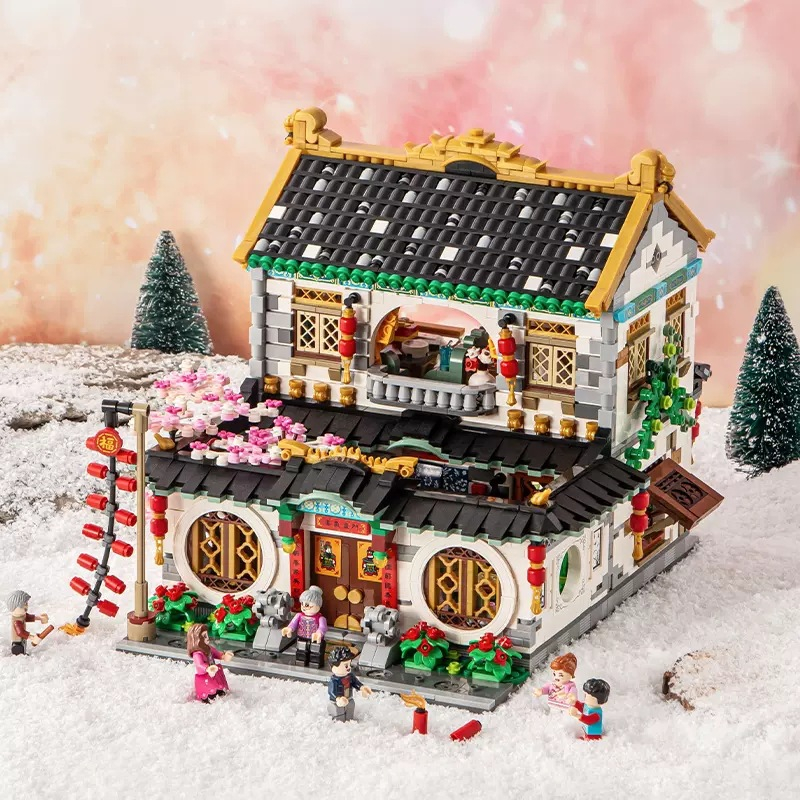 Bộ lắp ráp mô hình nhà tết Trung Hoa 3425 mảnh ghép 1034