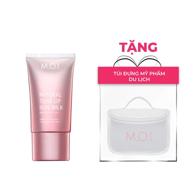 Kem chống nắng MOI Hồ Ngọc Hà SPF 50+ PA++++ Natural Tone Up Sun Milk nâng tone kiềm dầu