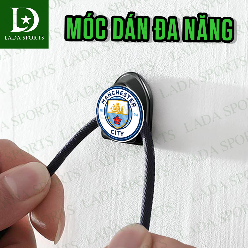 Móc dán treo đồ gắn hình logo câu lạc bộ bóng đá, móc treo đa năng dính tường, dính taplo ô tô cho fan bóng đá