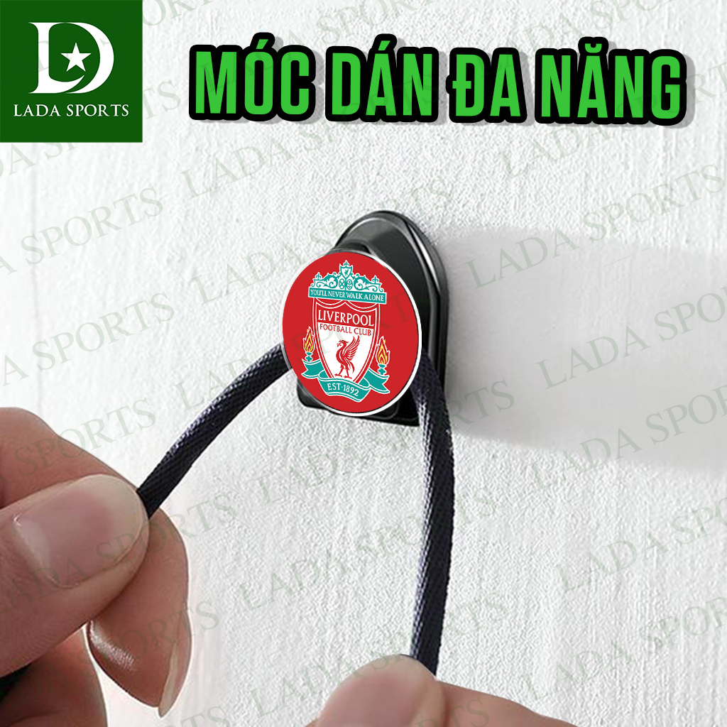 Móc dán treo đồ gắn hình logo câu lạc bộ bóng đá, móc treo đa năng dính tường, dính taplo ô tô cho fan bóng đá