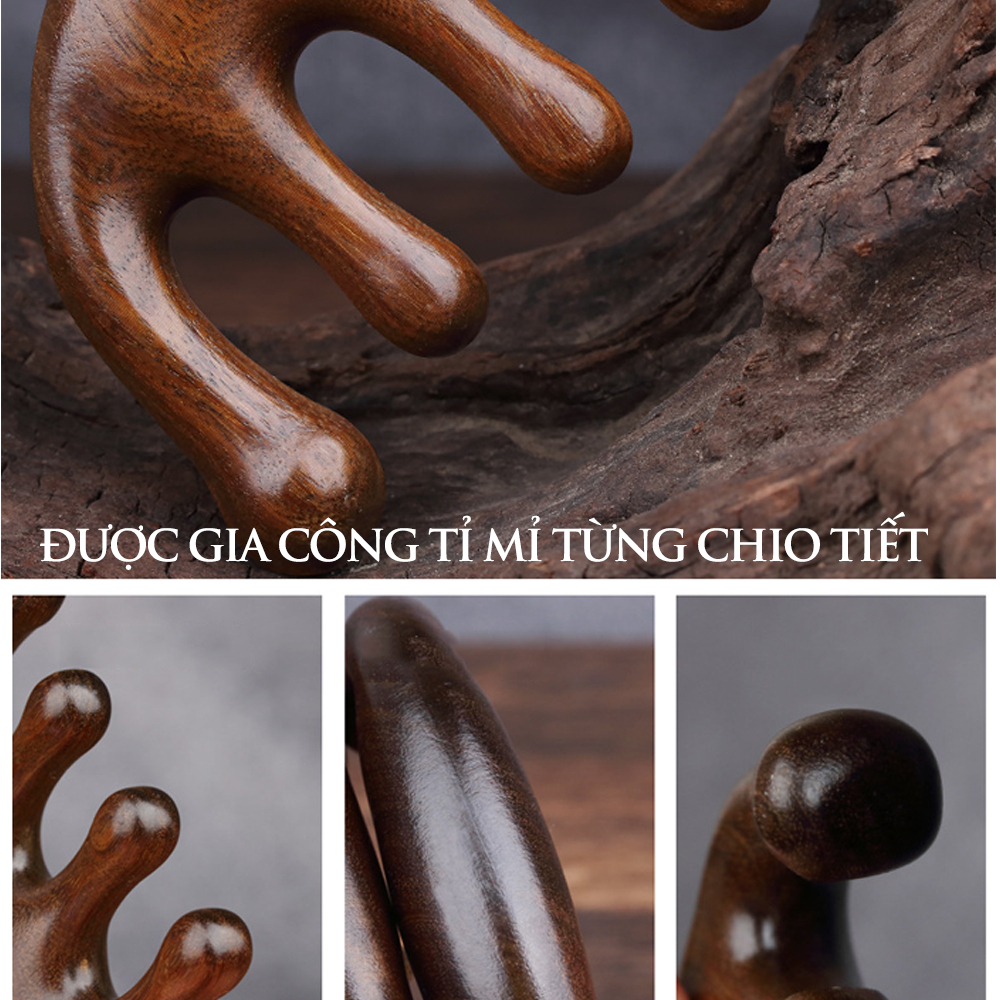 *FREESHIP*LƯỢC GỖ ĐÀN HƯƠNG  MASSAGE DA ĐẦU THÔNG KINH MẠCH CHỐNG TĨNH ĐIỆN
