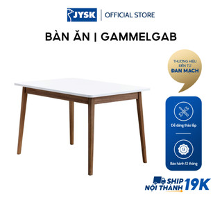 Bàn ăn | JYSK Gammelgab | gỗ công nghiệp màu trắng chân gỗ sồi | nhiều kích thước