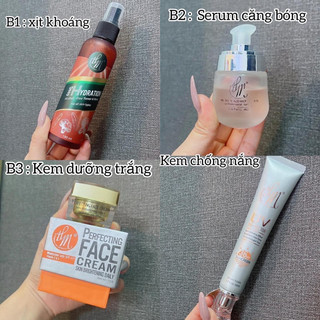 Combo chăm sóc da dưỡng trắng, cấp ẩm, chống nắng
