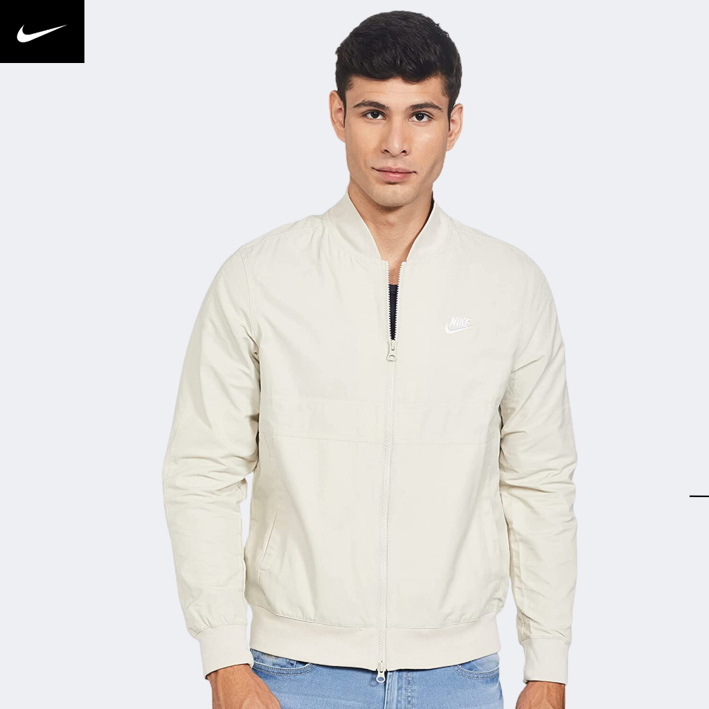 NIKE CHÍNH HÃNG - Áo khoác thể thao nam nữ Nike Sportswear Woven Player Bomber Jacket Authentic - Beige