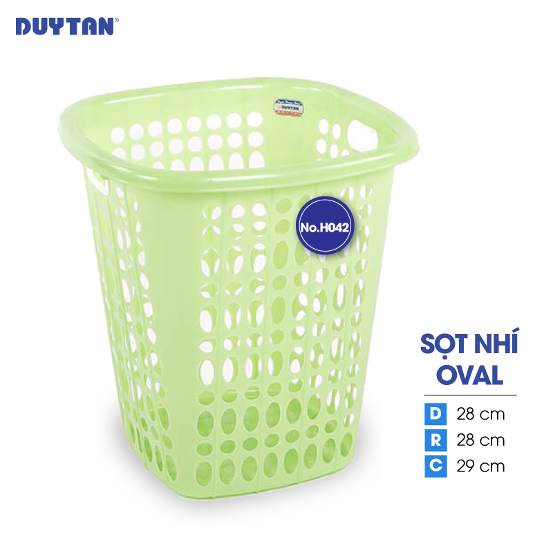 Sọt oval nhí nhựa DUY TÂN (28 x 28 x 29 cm) - 20427 - Giao màu ngẫu nhiên