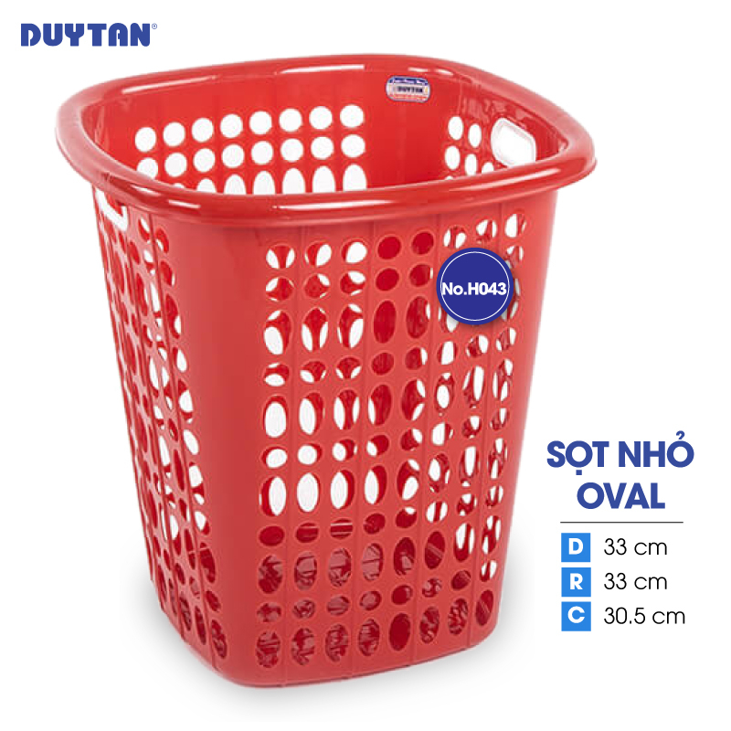 Sọt oval nhỏ nhựa DUY TÂN (33 x 33 x 30.5 cm) - 20434 - Giao màu ngẫu nhiên