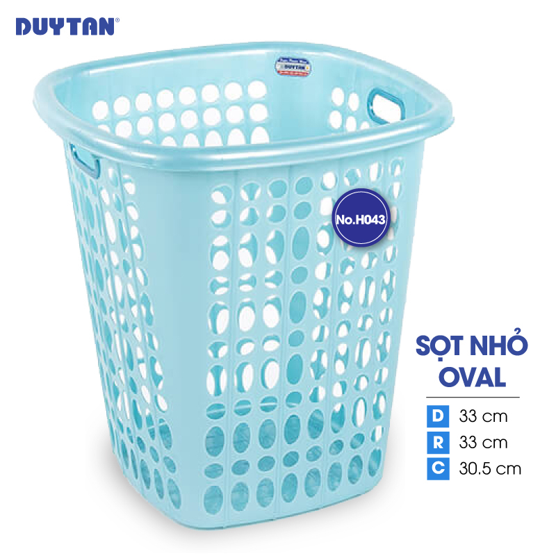 Sọt oval nhỏ nhựa DUY TÂN (33 x 33 x 30.5 cm) - 20434 - Giao màu ngẫu nhiên