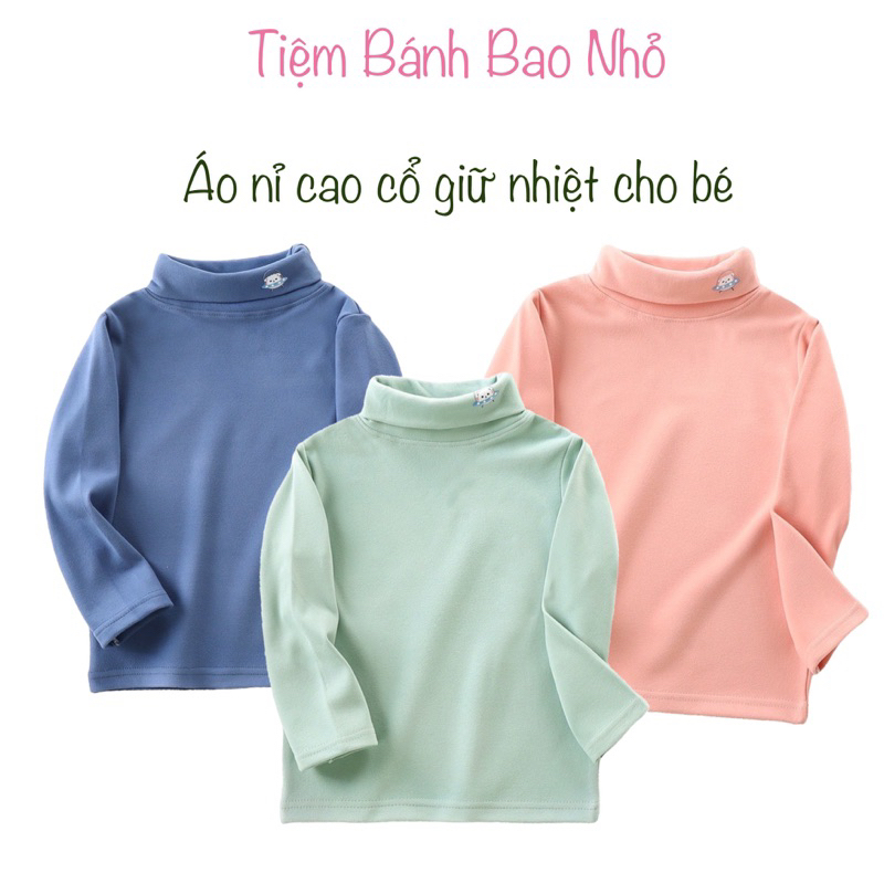 Áo Nỉ Cao Cổ Giữ Nhiệt Cho Bé Trai Bé Gái dày dặn ấm áp co giãn mềm mại