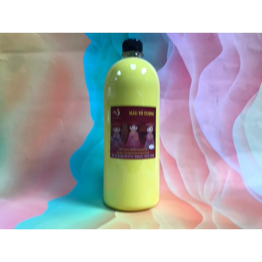Màu Nước Tô Tượng Thạch Cao Pha Sẵn Màu Thường HUNGACOLOR Chai 1000ml Kèm Vòi Nhấn